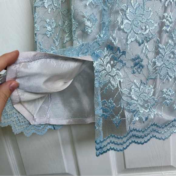 90s blue lace midi skirt - Picture 5 of 6